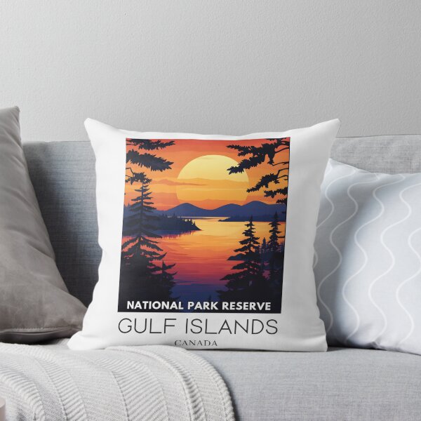 Item preview, A Pop Art Travel Print of Gulf Islands National Park Reserve - Canada  designed and sold by StudioRedKoala.