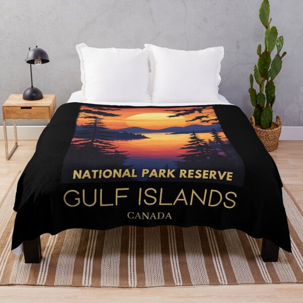 Item preview, A Pop Art Travel Print of Gulf Islands National Park Reserve - Canada designed and sold by StudioRedKoala.