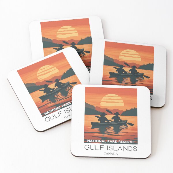 Item preview, A Pop Art Travel Print of Gulf Islands National Park Reserve - Canada  designed and sold by StudioRedKoala.