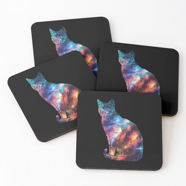Item preview, Stained Glass Cosmic Cat – Geometric Galaxy Feline designed and sold by ViviNyks.