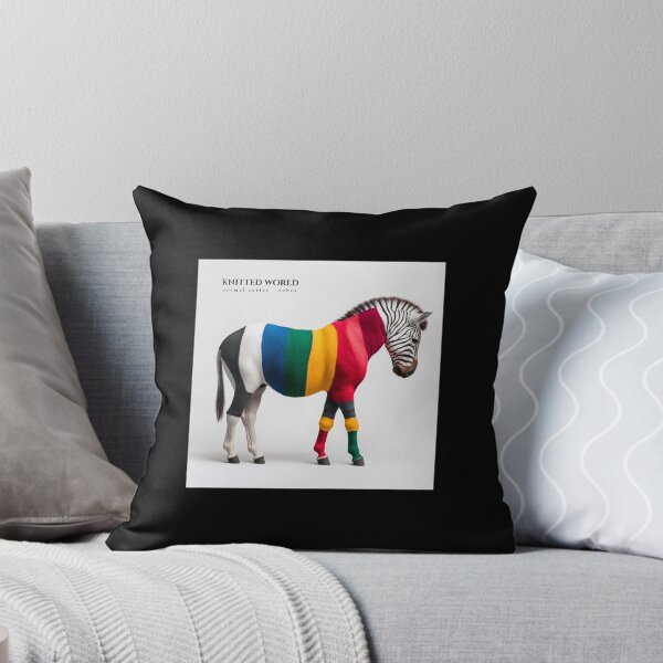 Item preview, Knitted world, animal series - zebra, colorful zebra with sweater-skin designed and sold by silent-violin.
