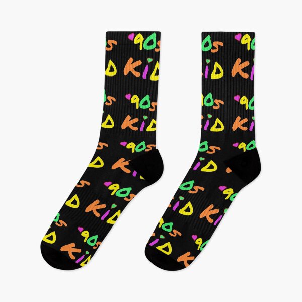 Artikelvorschau, 90er-Jahre-Kid-Retro-Design für Millennials und Generation X. Mehrfarbige Buchstaben. (Schwarzer Hintergrund) entworfen und verkauft von ArtByLM.