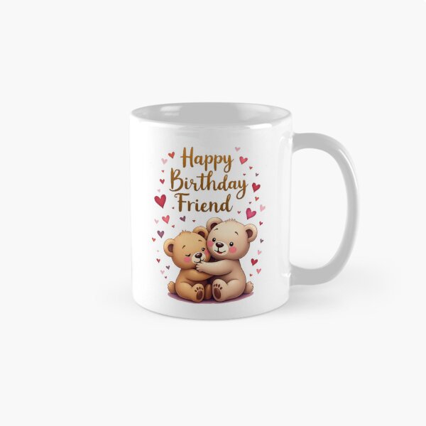 Item preview, Happy birthday friend, two adorable teddy bears with hearts designed and sold by nicnacc.