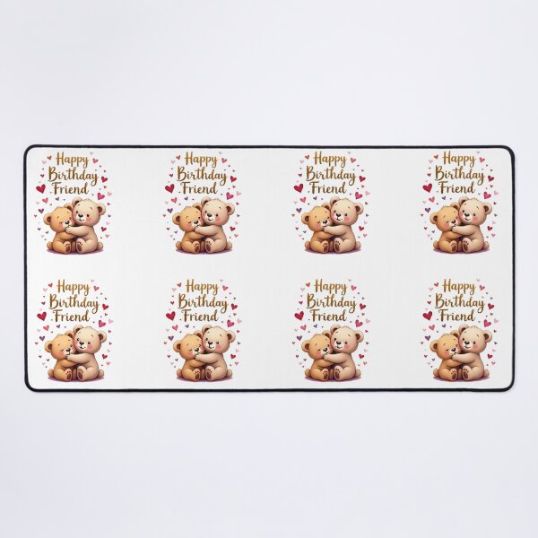 Item preview, Happy birthday friend, two adorable teddy bears with hearts designed and sold by nicnacc.