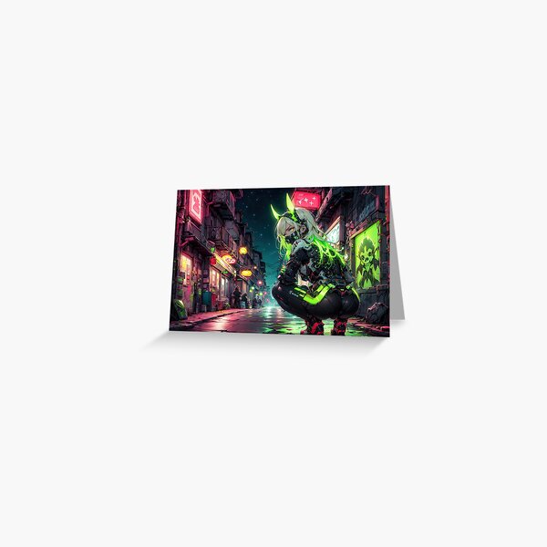 Item preview, Anime cyberpunk neon fighter in Tokyo alley designed and sold by TheArtistOf2022.