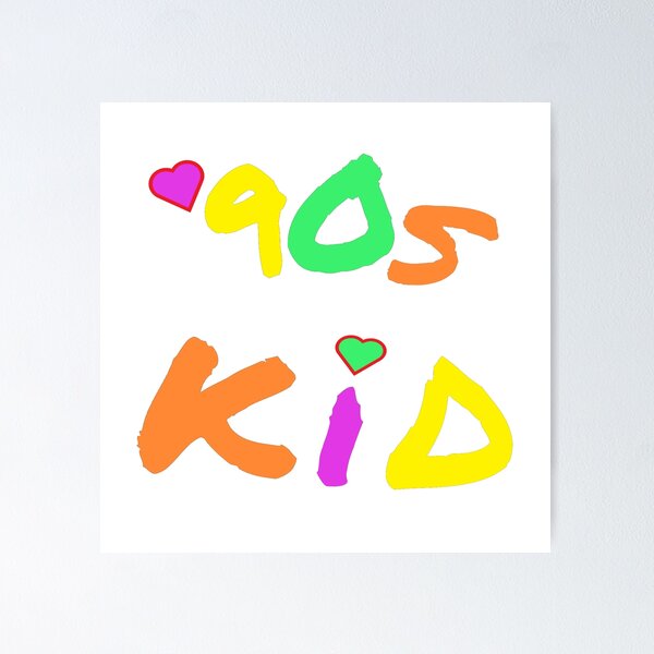 Item preview, 90s Kid Retro Design for Millennials and Generation X. Multicolor Letters. (White Background) designed and sold by ArtByLM.