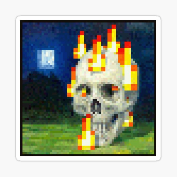 Vista previa del artículo con la obra «Pintura de Minecraft con decoración de arte de píxeles», diseñado y vendido por Kubala Designs.