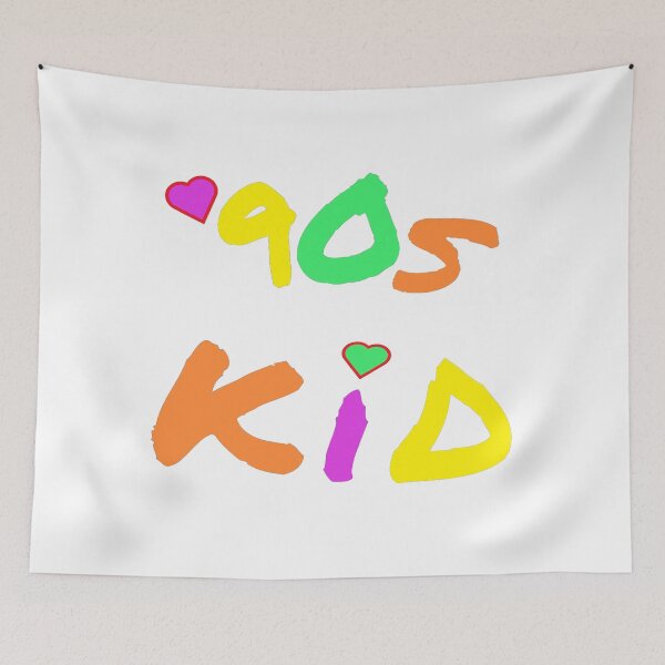 Item preview, 90s Kid Retro Design for Millennials and Generation X. Multicolor Letters. (White Background) designed and sold by ArtByLM.