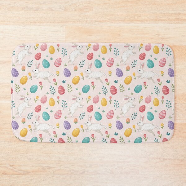 Item preview, Easter bunnies and eggs on light pink - seamless pattern designed and sold by Smetankinaart.