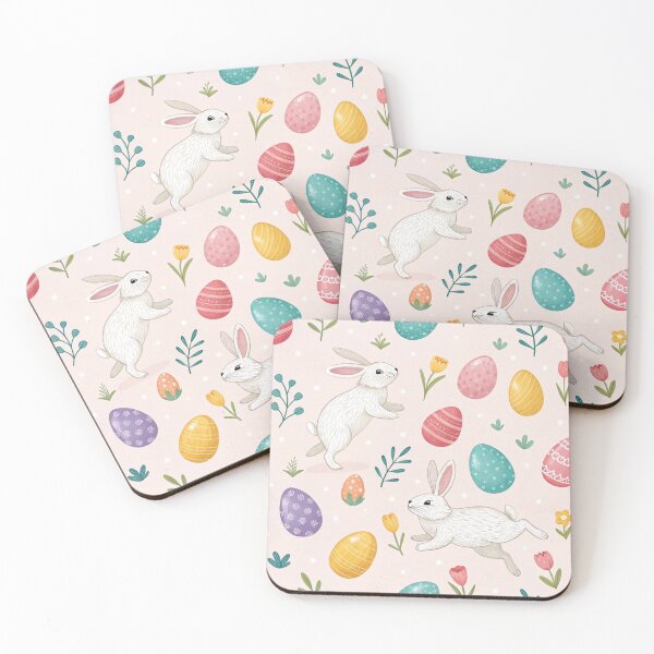 Item preview, Easter bunnies and eggs on light pink - seamless pattern designed and sold by Smetankinaart.