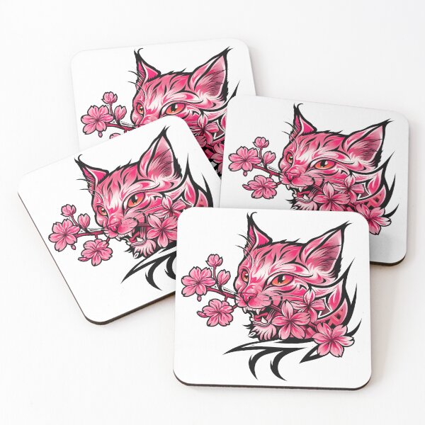 Item preview, Pink flowers cat designed and sold by trendspatterns.