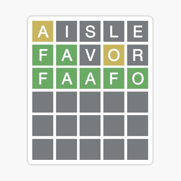 Vista previa del artículo con la obra «Wordle FAAFO FAFO», diseñado y vendido por MemeBullies.
