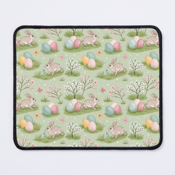 Item preview, Easter bunnies and eggs on green - seamless pattern designed and sold by Smetankinaart.