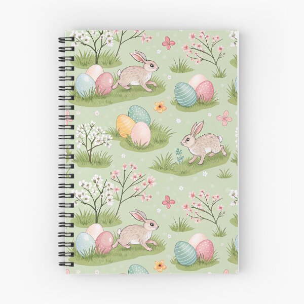 Item preview, Easter bunnies and eggs on green - seamless pattern designed and sold by Smetankinaart.