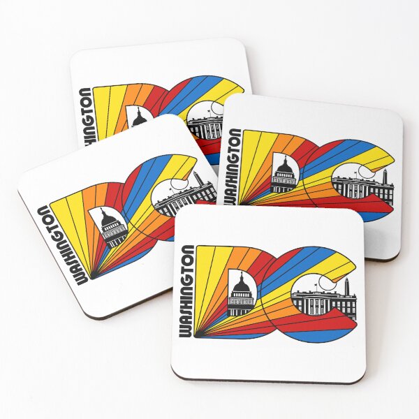 Item preview, Retro Rainbow Stripe Washington DC Travel Style Souvenir designed and sold by acquiesce13.