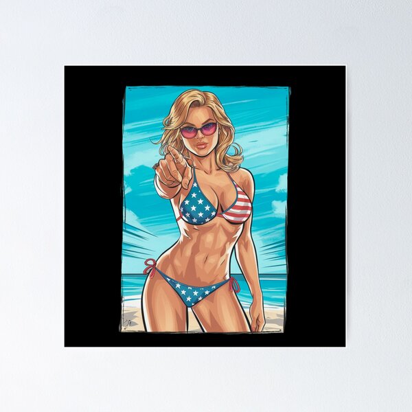 Item preview, USA Bikini Comic Girl  designed and sold by The Art of Kkatarynka.