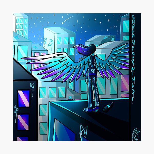 Item preview, Neon cityscape designed and sold by RedFire-Art.