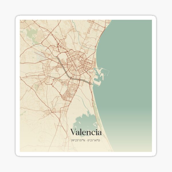Item preview, Vintage map of Valencia, Spain designed and sold by rezona-nl.