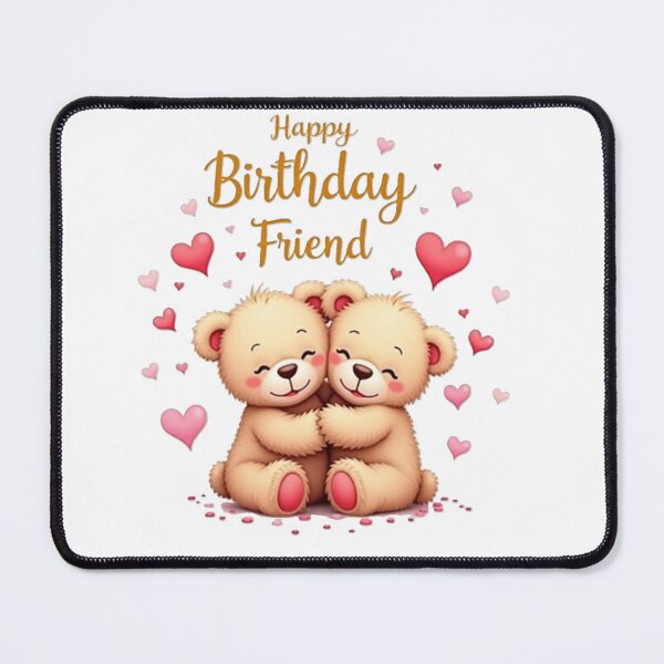 Item preview, Happy birthday friend, two sweet teddy bears designed and sold by nicnacc.