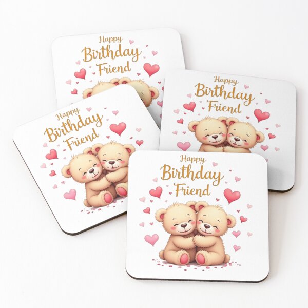 Item preview, Happy birthday friend, two sweet teddy bears designed and sold by nicnacc.