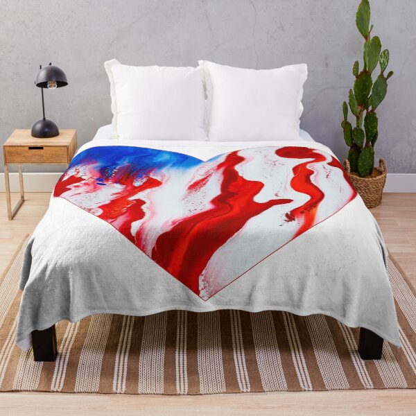 Item preview, USA Flag Wave - Crazy Blue - Flow Art / Pour Painting - jdp-04-0030 designed and sold by ANomadDesigns.