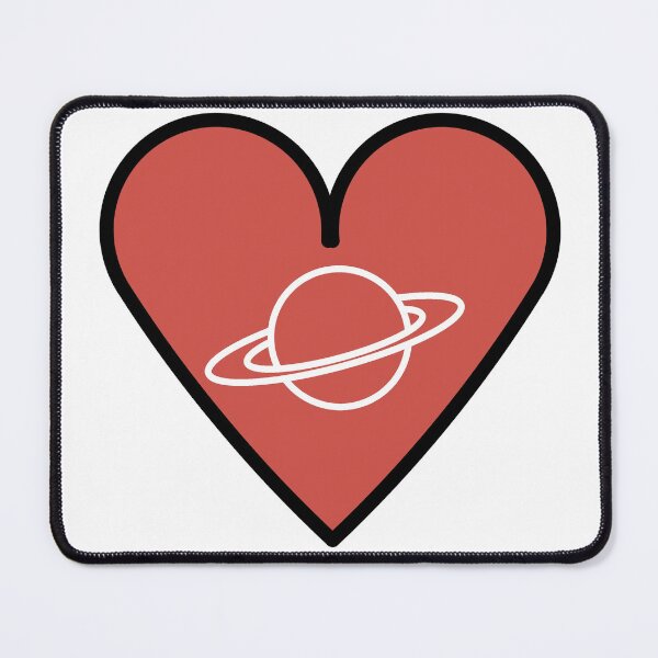 Artikelvorschau, Kosmische Liebe – Herz & Saturn Planet Minimalistisches Design entworfen und verkauft von Lunarviewpoint.