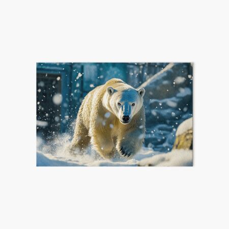 Item preview, Polar Bear charging through snow - Wildlife photo designed and sold by TheArtistOf2022.