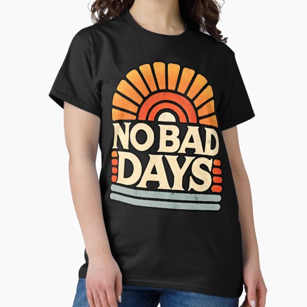 Item preview, No Bad Days Retro Vintage Sunset Positive Typography  designed and sold by DrawHandArt.