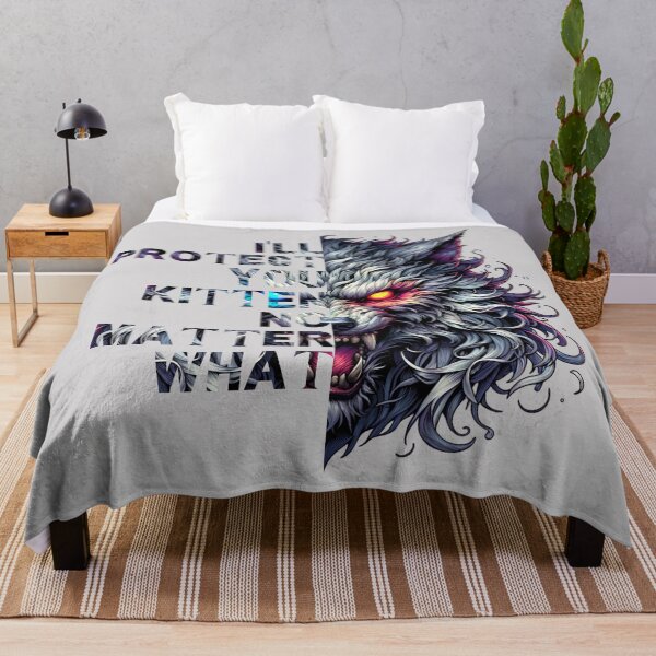 Item preview, I'll Protect You Kitten No Matter What Alpha Wolf Meme designed and sold by Zeemazoo.