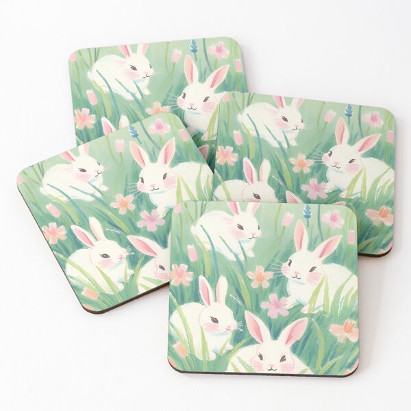 Item preview, Watercolor Bunnies | Cute Spring Rabbits in Wildflowers designed and sold by LemonHorse.