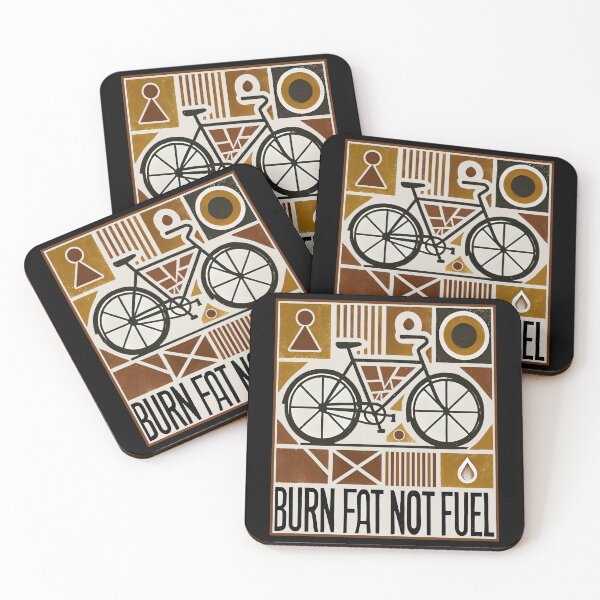 Item preview, Burn Fat Not Fuel Retro Bicycle Eco-Friendly Cycling T-Shirt designed and sold by DrawHandArt.