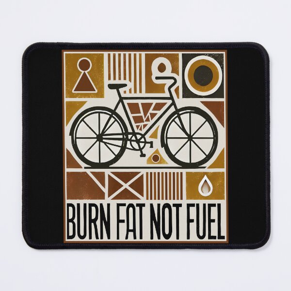Item preview, Burn Fat Not Fuel Retro Bicycle Eco-Friendly Cycling T-Shirt designed and sold by DrawHandArt.