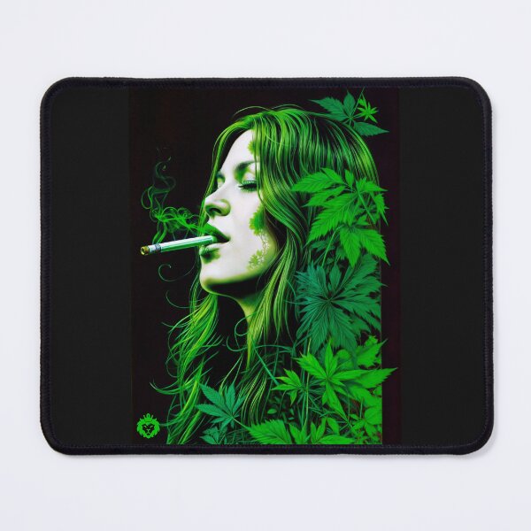 Item preview, Hippy smoking weed woman designed and sold by GreenKingShop.