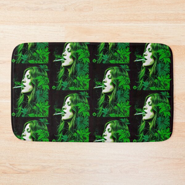 Item preview, Hippy smoking weed woman designed and sold by GreenKingShop.