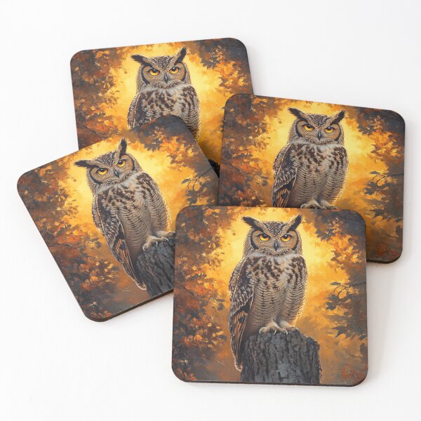 Item preview, Eagle Owl in Autumn designed and sold by PetsArt.