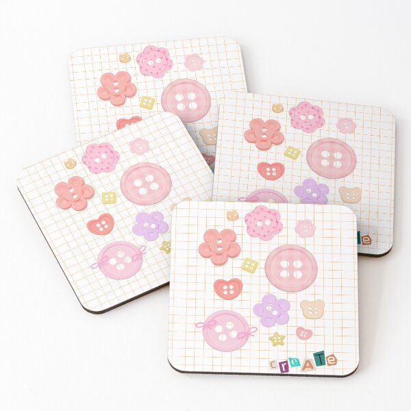 Item preview, cute buttons junk journal art print designed and sold by miss madison creates.