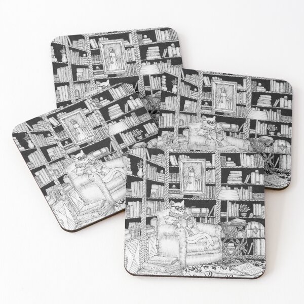 Item preview, The Cat's Library designed and sold by ECMazur Art.
