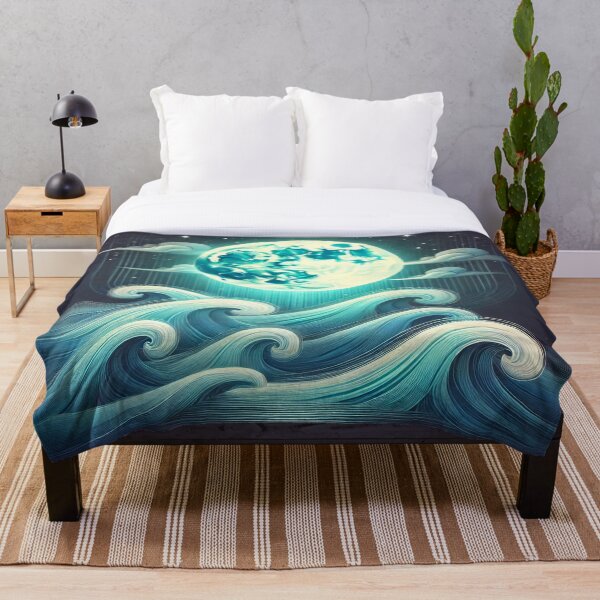 Item preview, Celestial Waves: The Moon and the Ocean Duvet Cover designed and sold by gizem13.