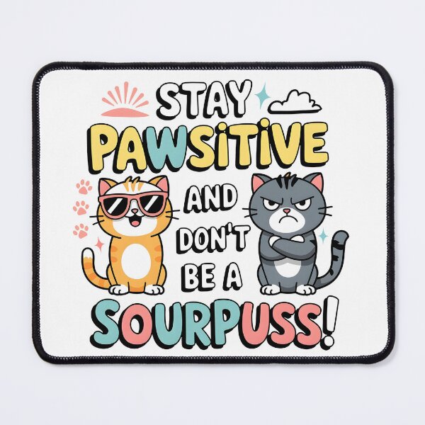 Item preview, Stay Pawsitive and Don't Be a Sourpuss designed and sold by EpochFusion.