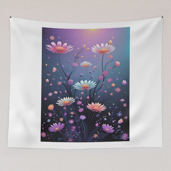 Item preview, Ethereal Cosmic Flower Garden – Dreamy Floral Artwork with Starry Glow designed and sold by Freestyle Designs.