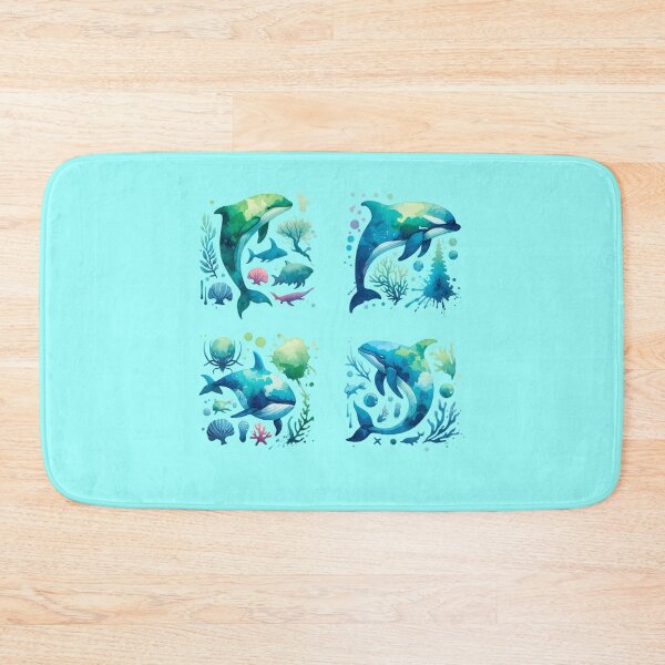 Item preview, whales in brush stroke designed and sold by seahorse crossing.