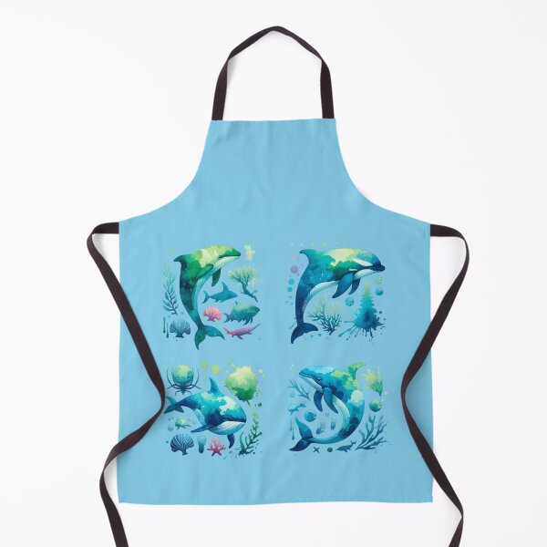 Item preview, whales in brush stroke designed and sold by seahorse crossing.