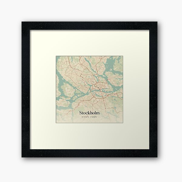 Item preview, Vintage map of Stockholm, Sweden. designed and sold by rezona-nl.