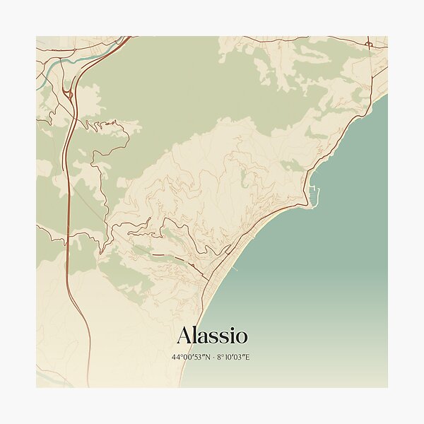 Item preview, Vintage map of Alassio, Italy designed and sold by rezona-nl.