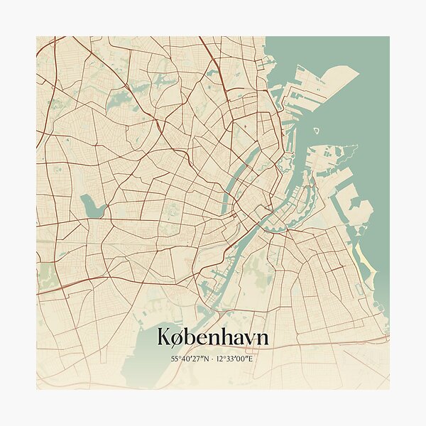 Item preview, Vintage map of Copenhagen, Denmark. designed and sold by rezona-nl.