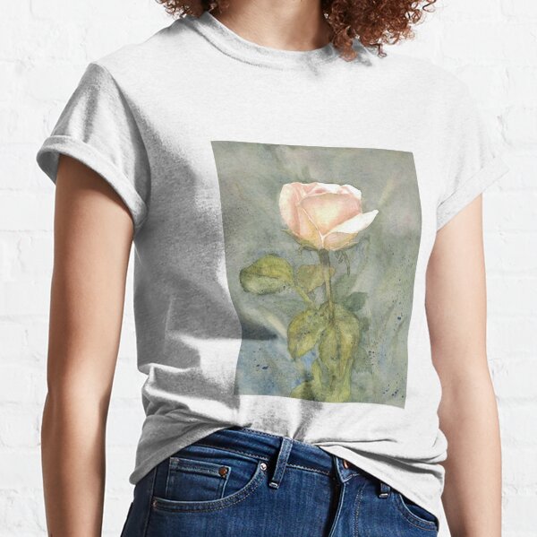 Vista previa del artículo con la obra «Rosa rosada – Impresión artística original en acuarela», diseñado y vendido por Furry Friends Watercolors.
