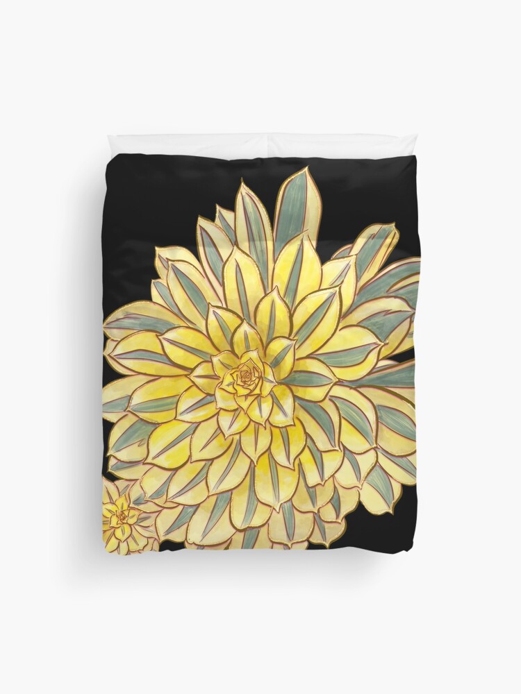 Thumbnail 1 of 2, Duvet Cover, Succulent Jewels: Aeonium Sunburst designed and sold by audreysargent.