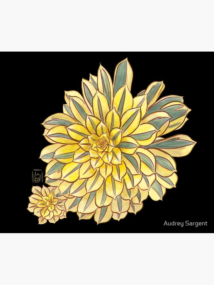 Thumbnail 5 of 5, Shower Curtain, Succulent Jewels: Aeonium Sunburst designed and sold by audreysargent.