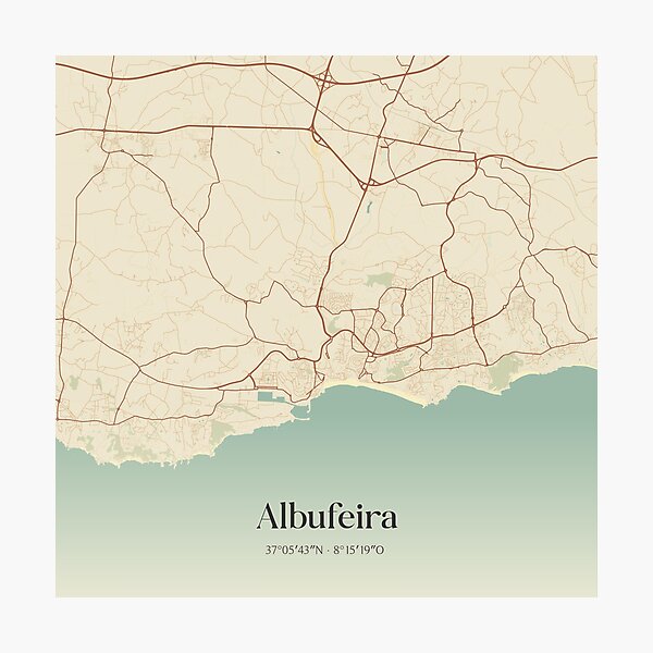 Item preview, Vintage map of Albufeira, Portugal. designed and sold by rezona-nl.