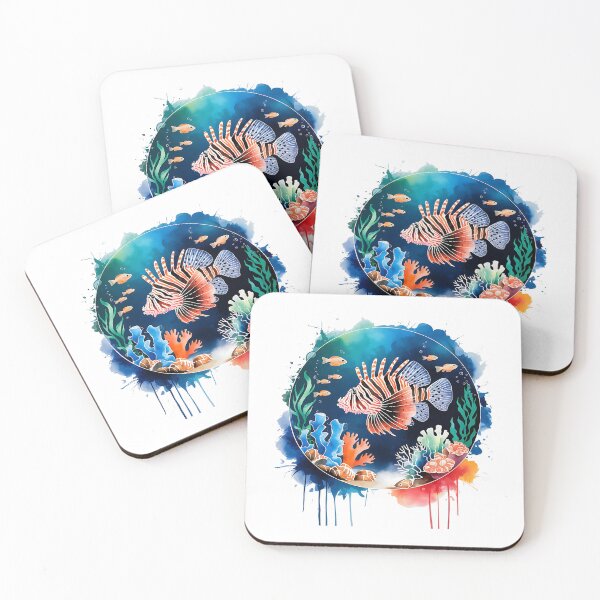 Item preview, Hypnotic lionfish on a reef designed and sold by Ann Miu Deluxe.